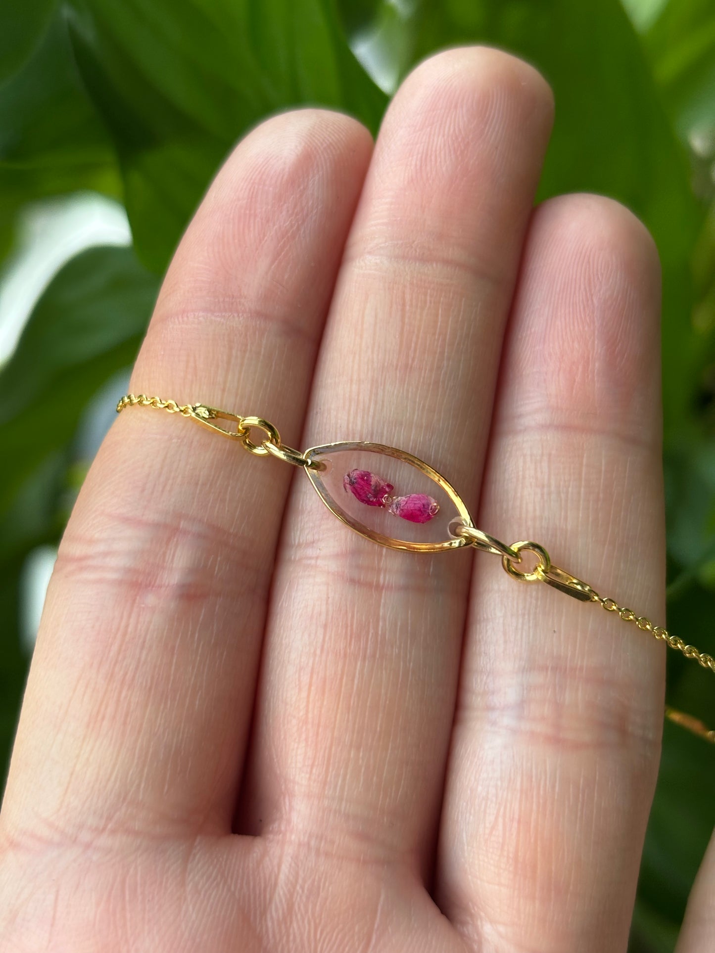Tijdloze zachtheid – armband met roze Erica bloemetjes