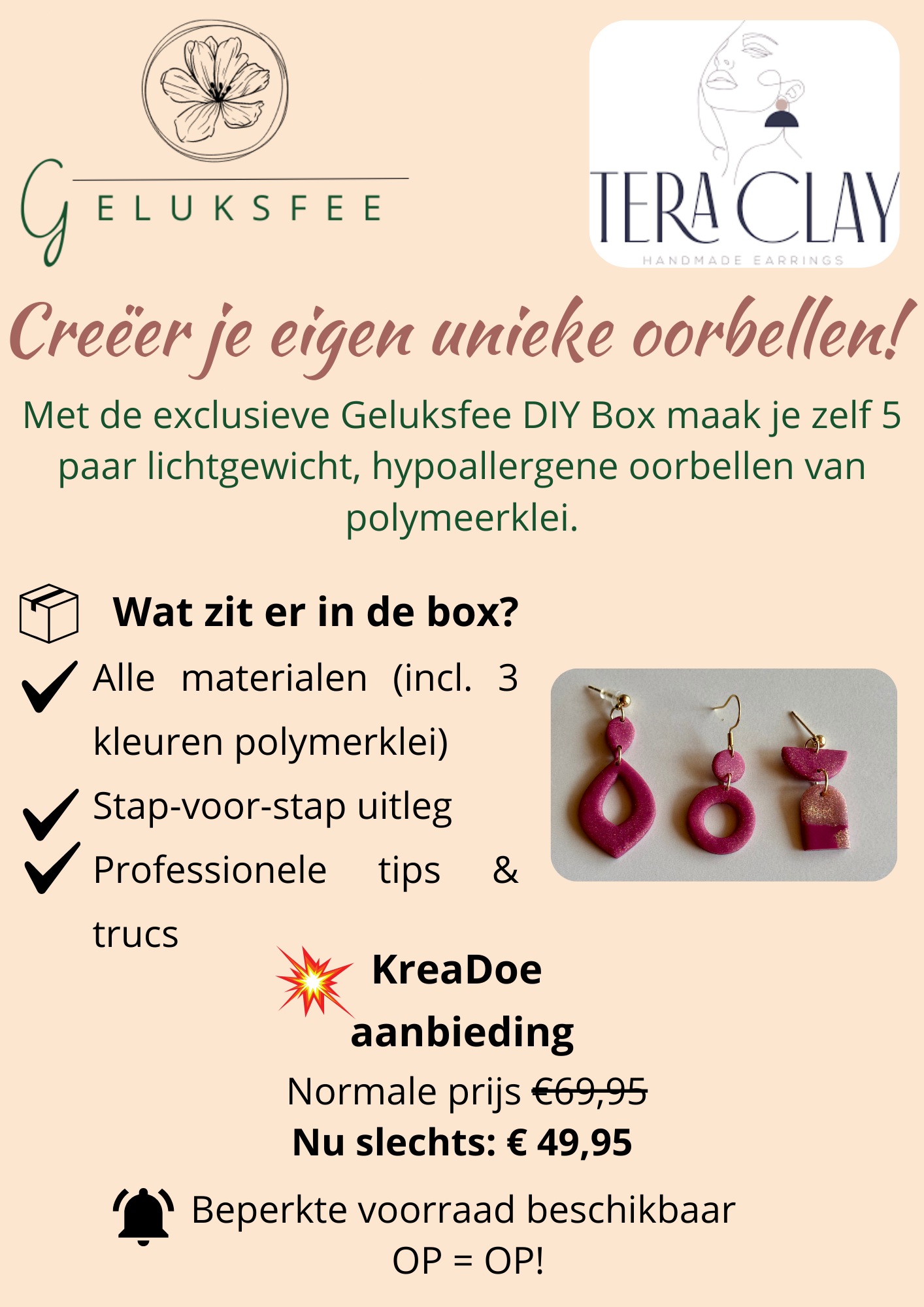 DIY Box – Maak je eigen polymeerklei oorbellen (5 paar)