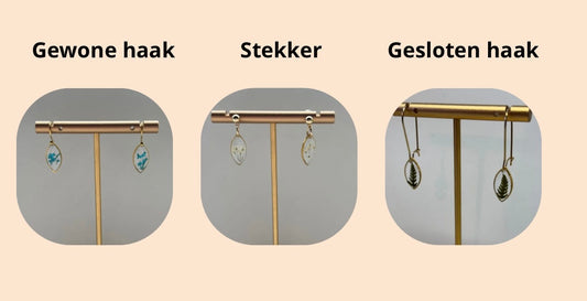 Welke haakjes en stekers gebruik ik bij mijn oorbellen?