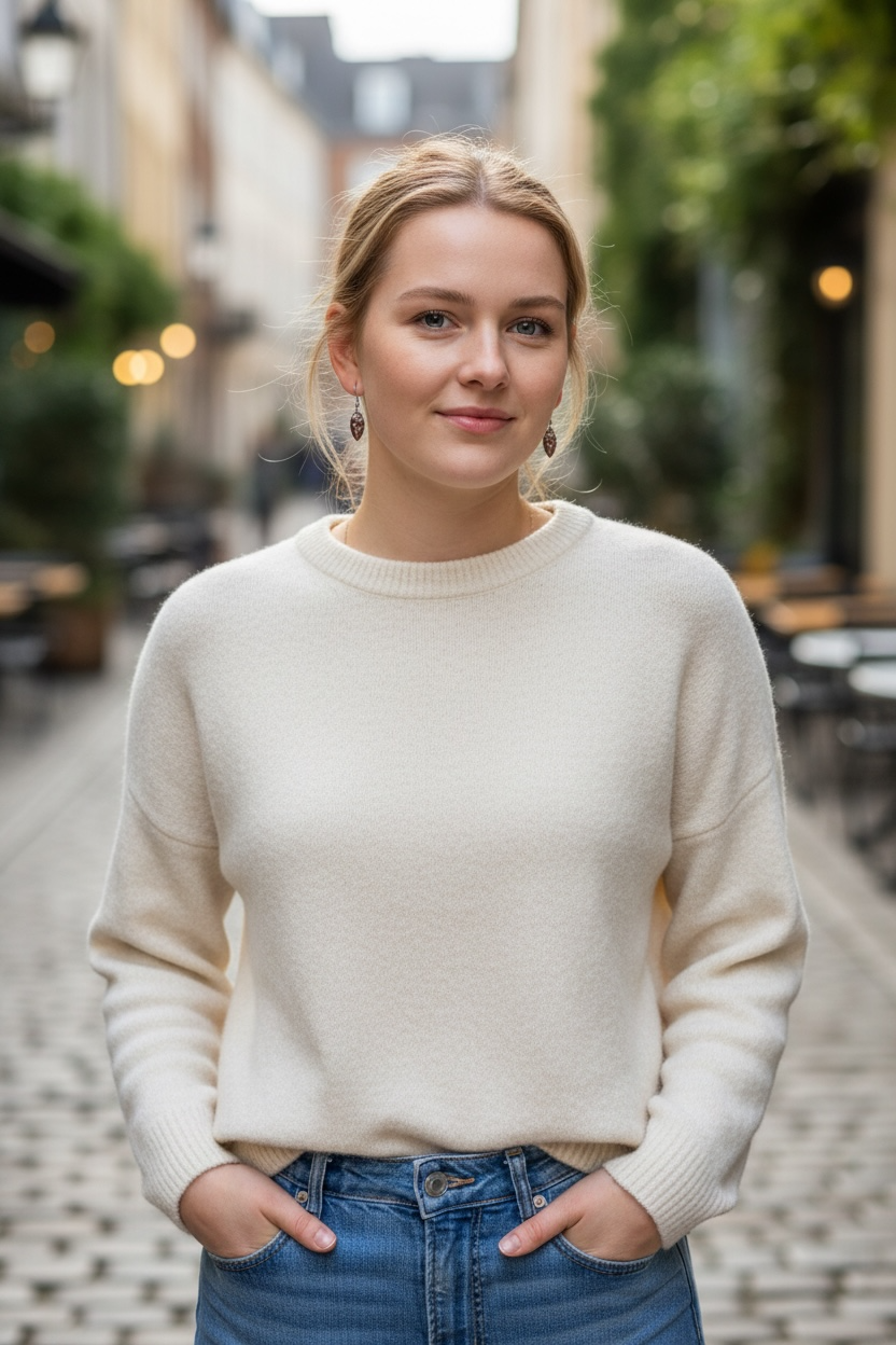 Elegante zilveren mini ovale oorbellen met witte dille en metallic rood