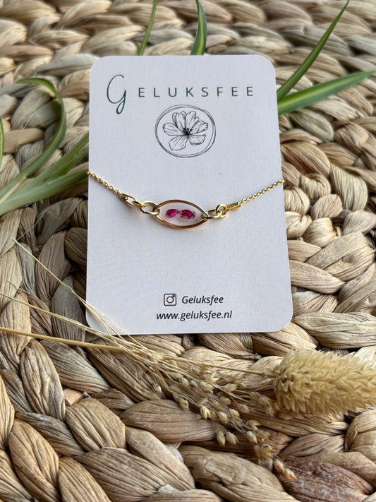 Tijdloze zachtheid – armband met roze Erica bloemetjes