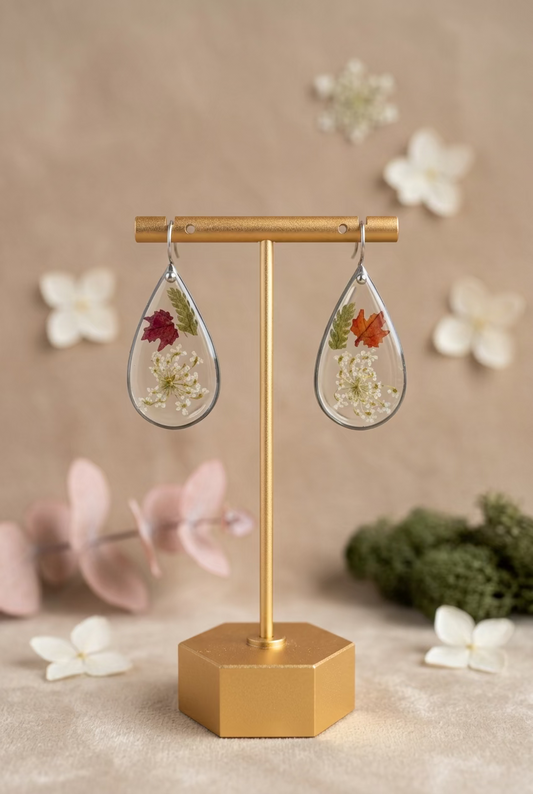 Herfstcollectie - traandruppels met een mini herfst blaadje