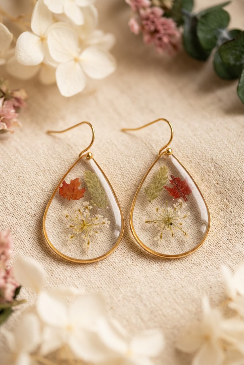 Herfstcollectie - traandruppels met een mini herfst blaadje