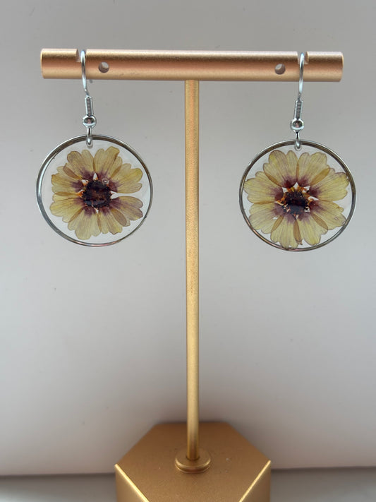 Herfstcollectie - ronde zilveren hanger oorbellen 