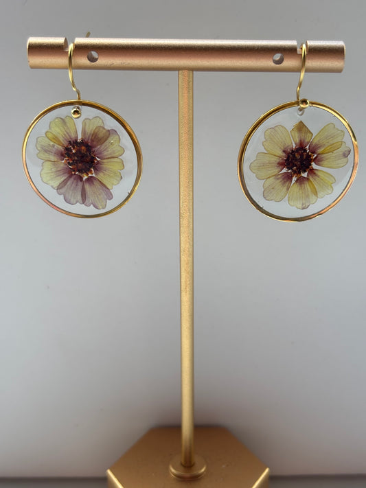 Herfstcollectie - ronde gouden meisjesogen hanger oorbellen