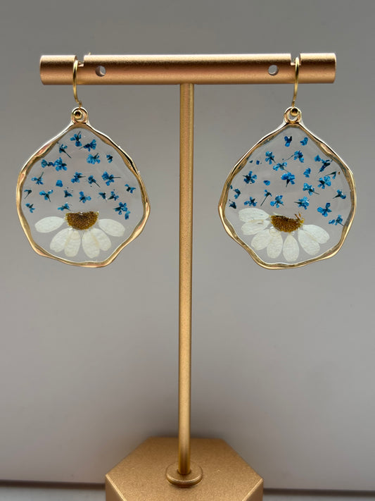 Herfstcollectie - tweekleurige goude traandruppel oorbellen