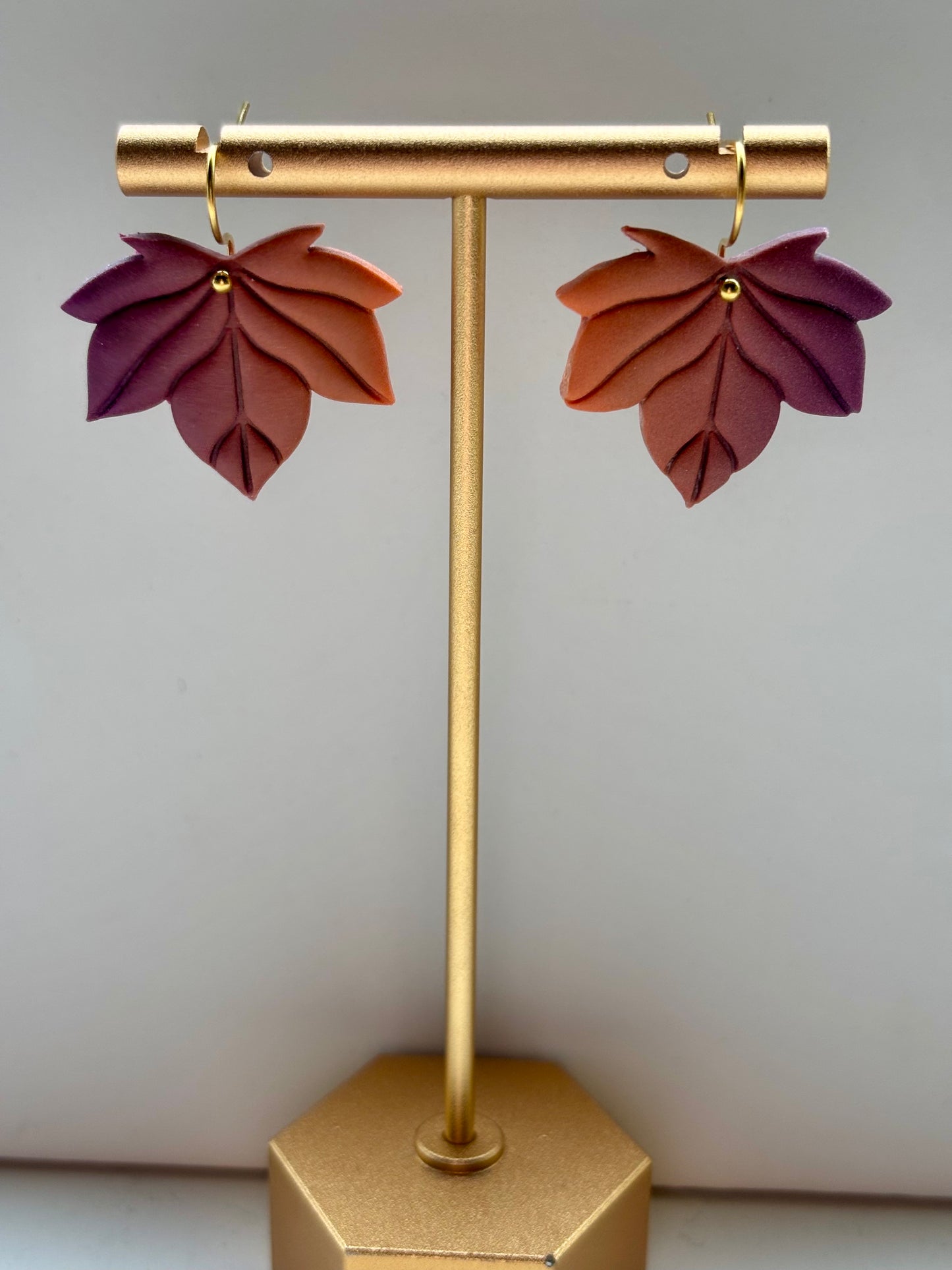 Herfstcollectie - groot herfstblad in twee kleuren