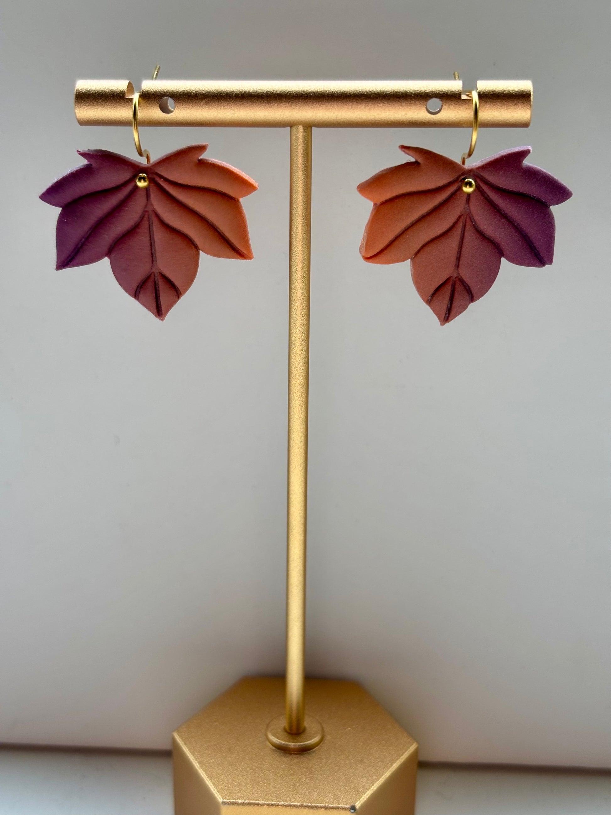 Herfstcollectie - groot herfstblad in twee kleuren