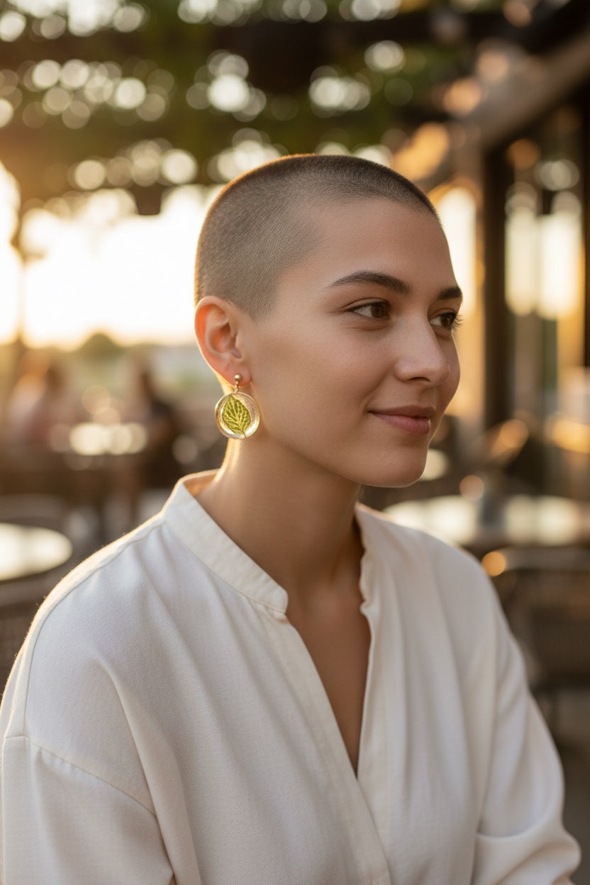 Fittonia Rond – Botanische Oorbellen