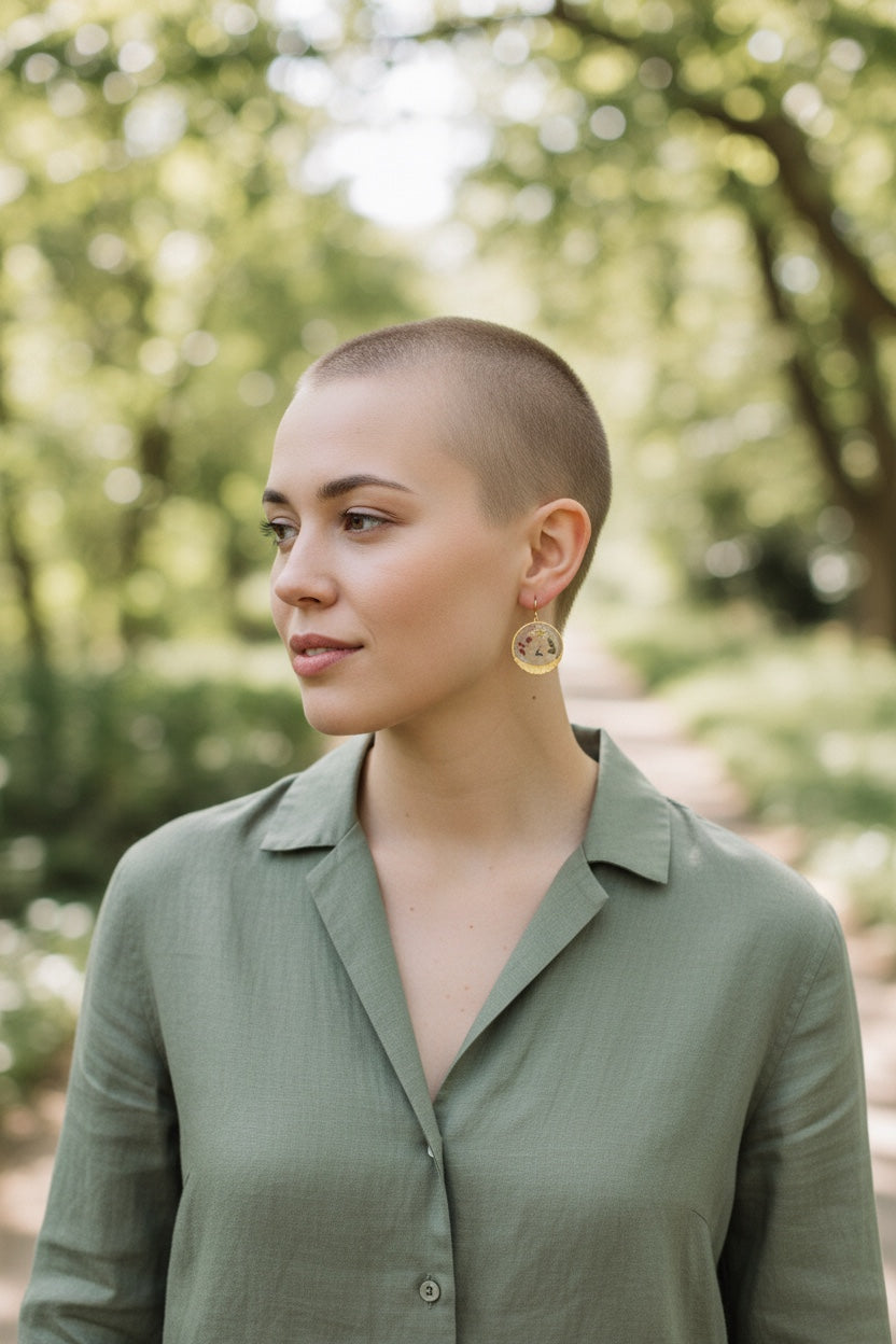 Kerstbos – Oorbellen met Erica, Dille & Rendier